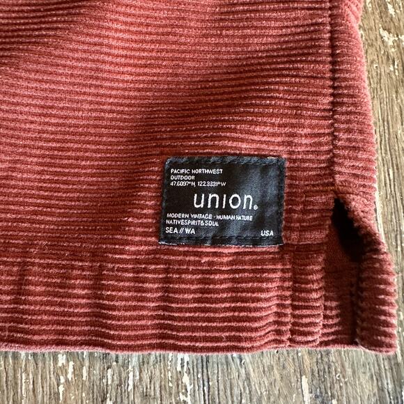 Men’s Union Corduroy Shirt Jacket Shacket Rust, Large - Picture 4 of 8